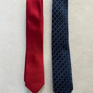 Van Heusen Classic Red and Patterned Navy Ties